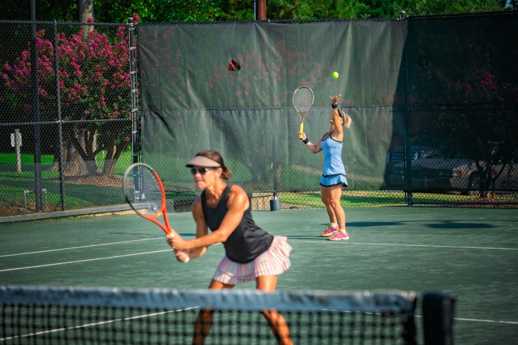 Woman playing tennis